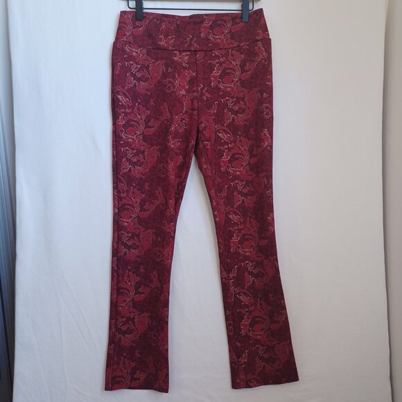 Soft Surroundings Pants Maroon Ponte Knit Leggings Pull On Stretch Womens Small - Picture 6 of 9